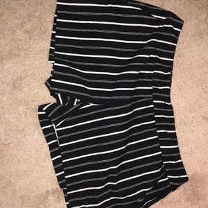 Black and white striped shorts